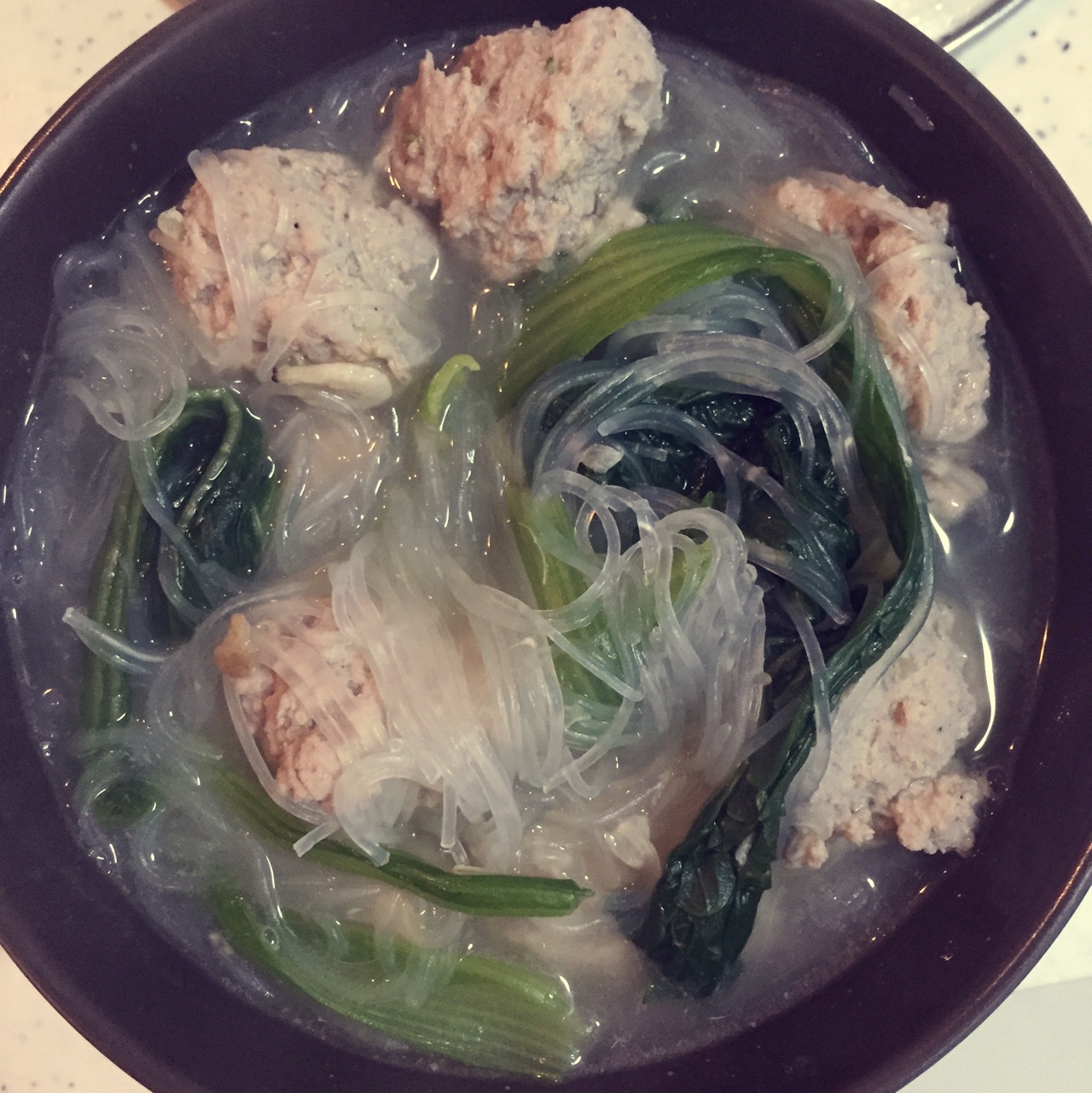 小白菜丸子汤