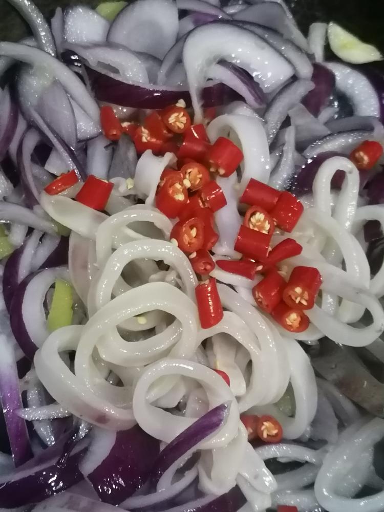 初步尝试洋葱炒鱿鱼圈