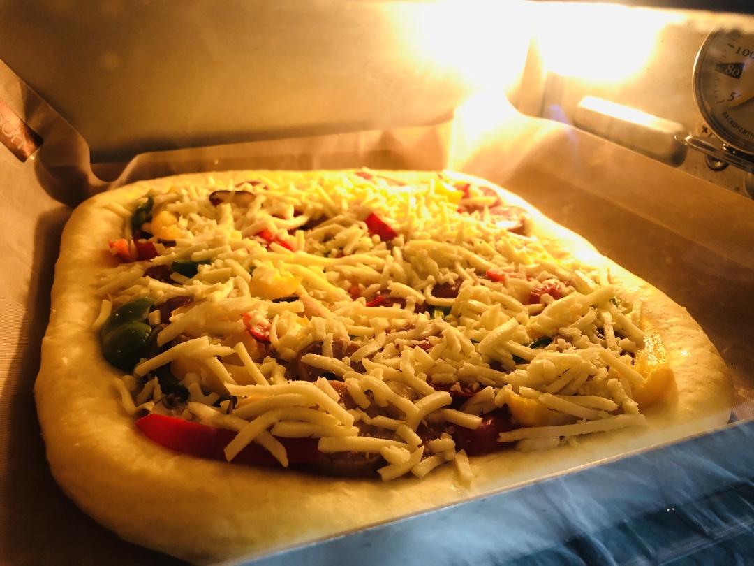 鲜虾🍤培根披萨🍕“内附敲好吃的饼皮做法”