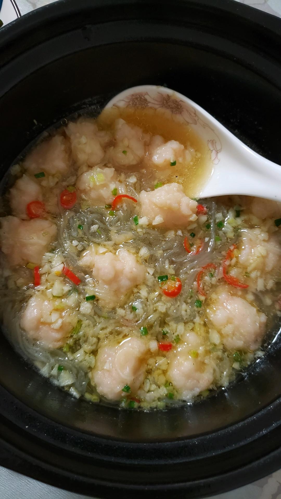 蒜蓉剁椒粉丝虾滑
