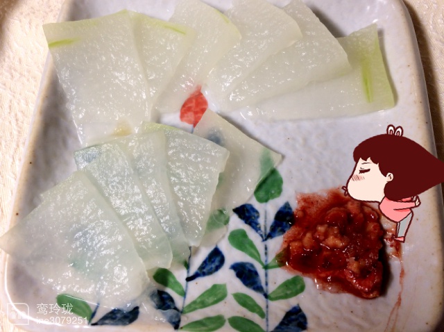 白灼冬瓜蘸腐乳白糖