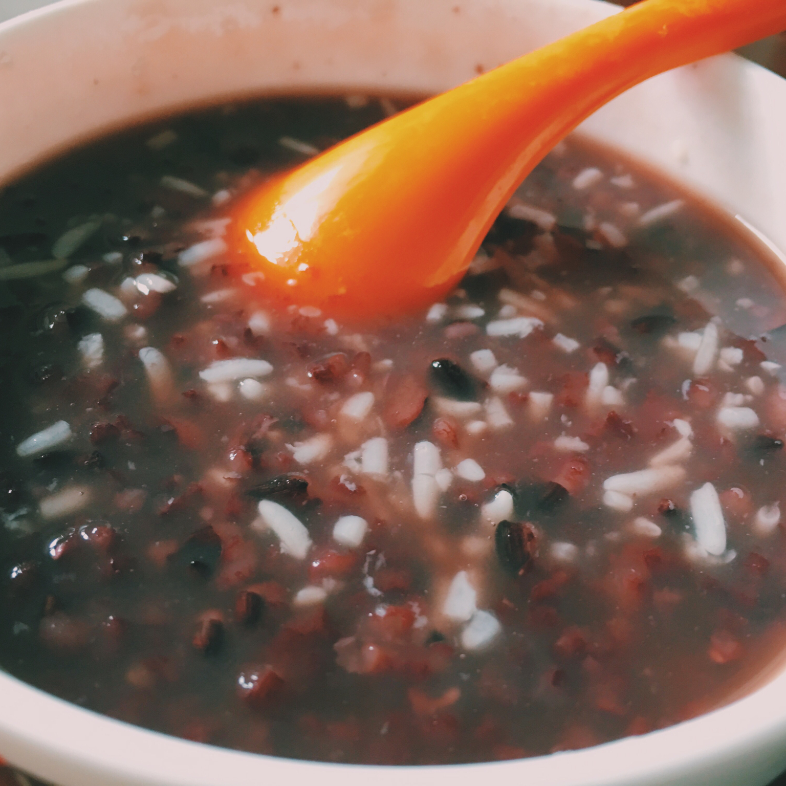红豆黑米酒酿粥
