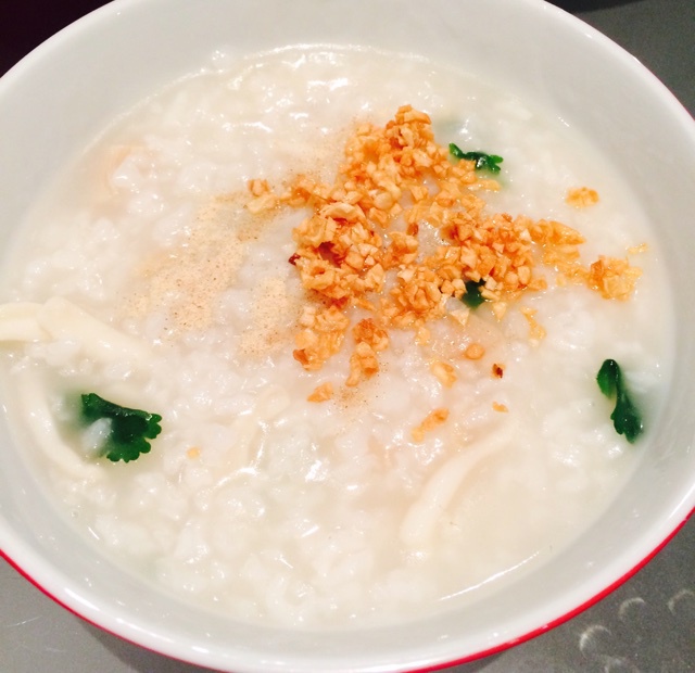 wuyan做的干贝鲜鱿粥