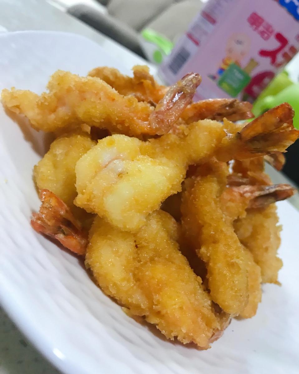 栾小忙做的面包糠炸虾
