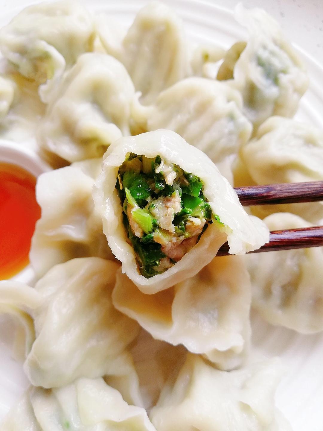 大米星人做的荠菜鲜肉水饺