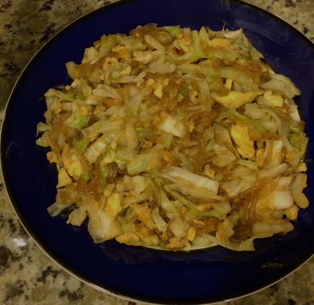 包菜粉丝炒鸡蛋