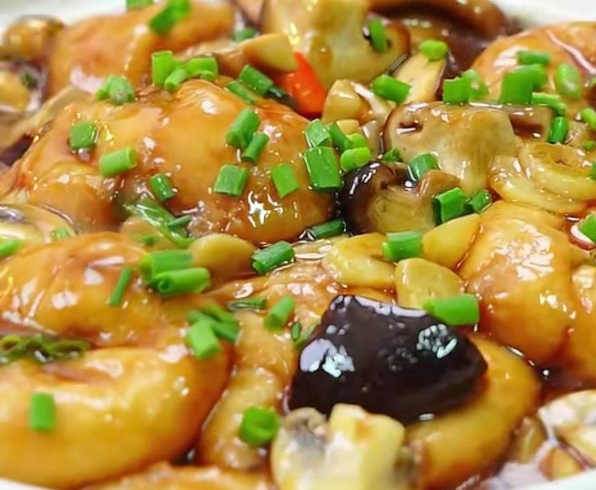 油面筋香菇毛豆