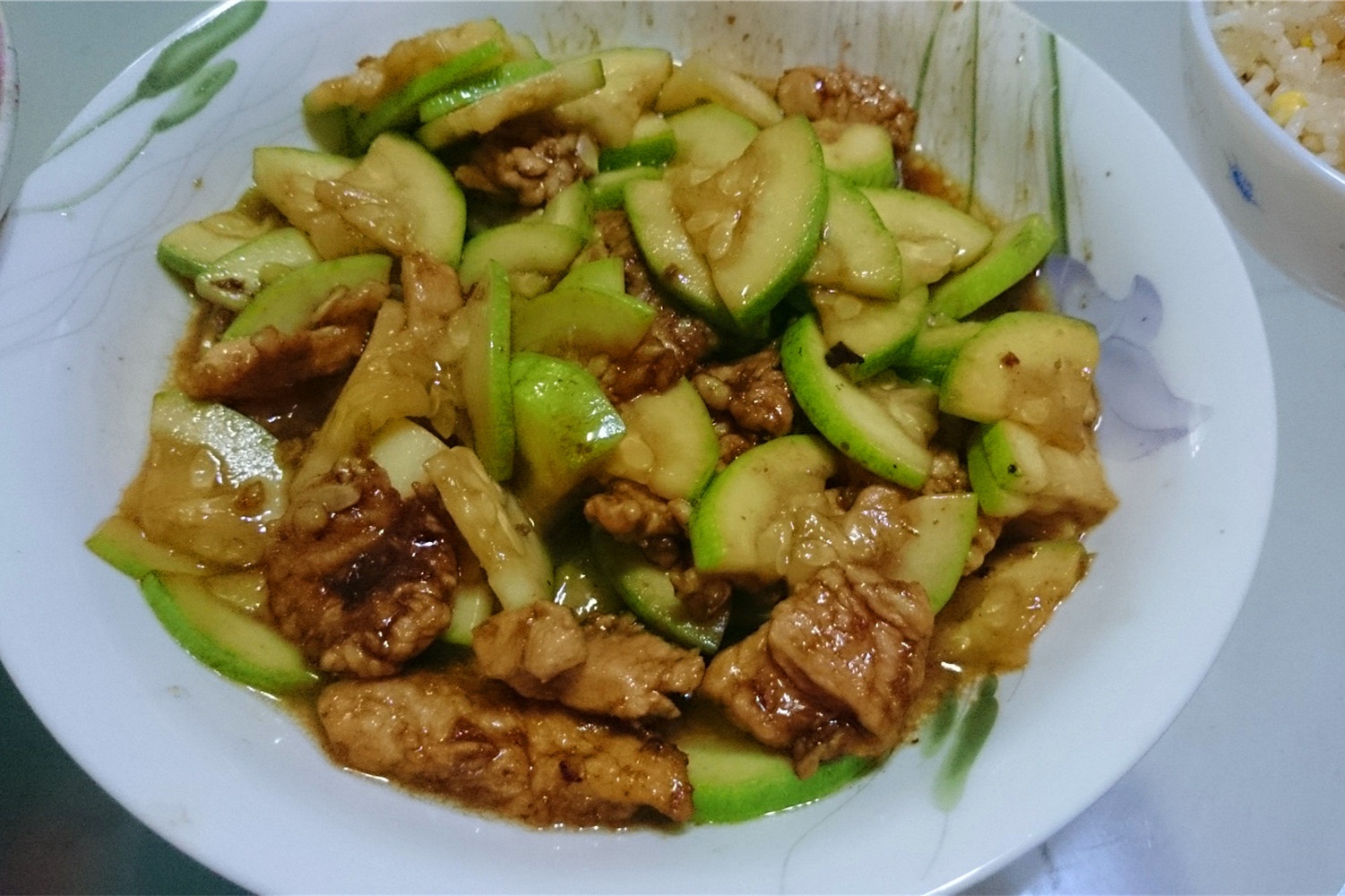 西葫芦炒肉片