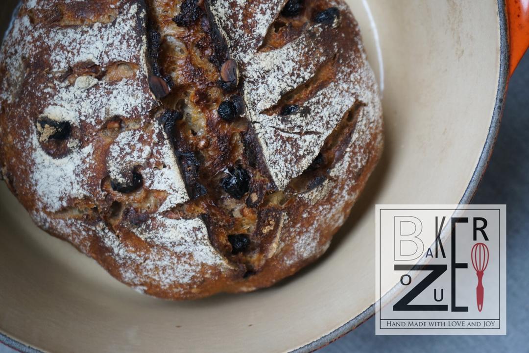 天然酵种肉桂葡萄干核桃欧包（附处理湿面团方法）