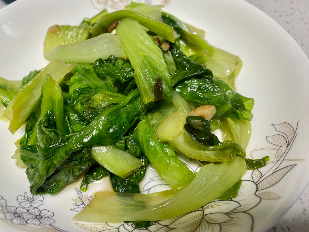 老丁的私房菜-香菇炒油菜