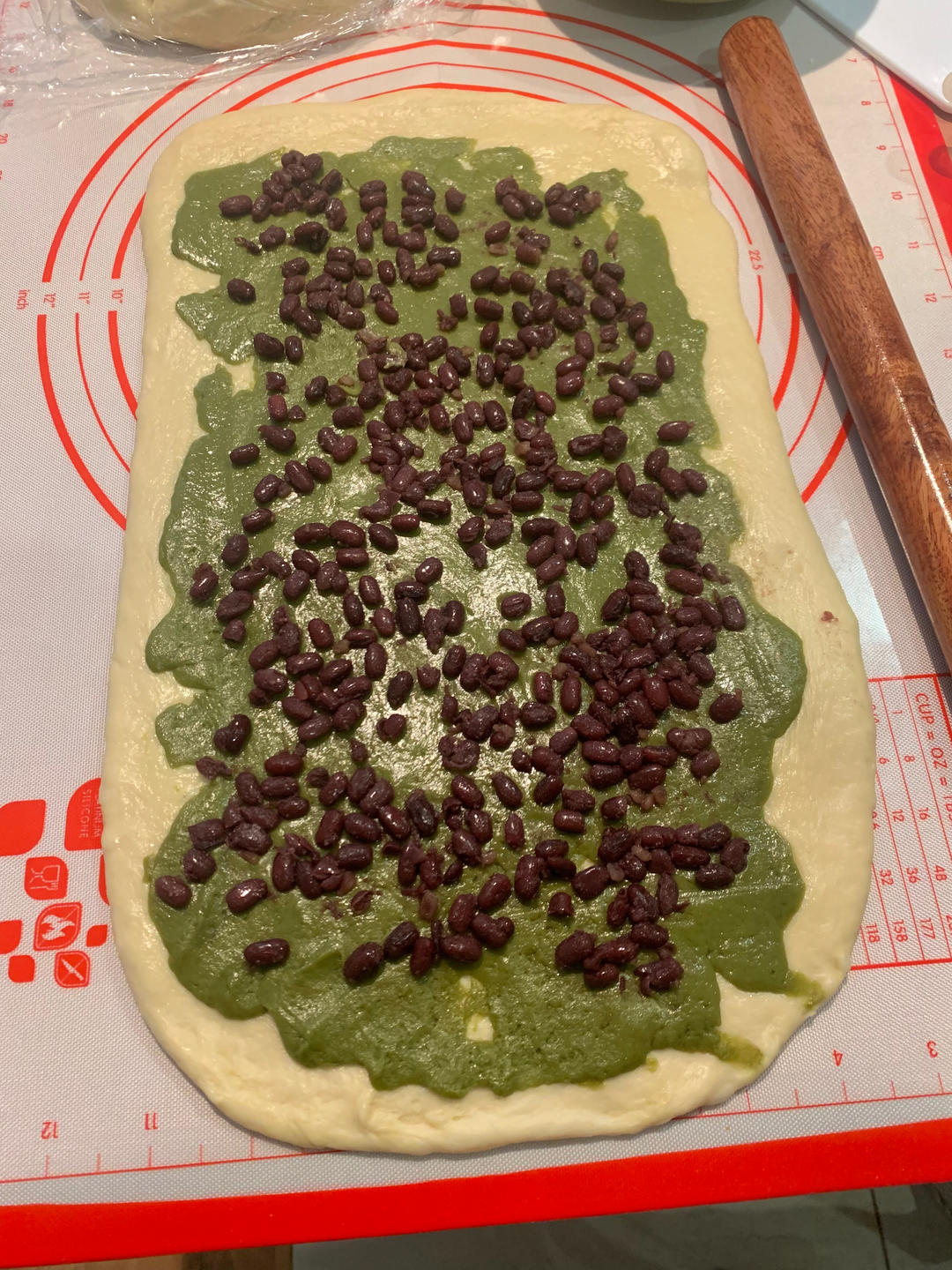 抹茶红豆馅吐司