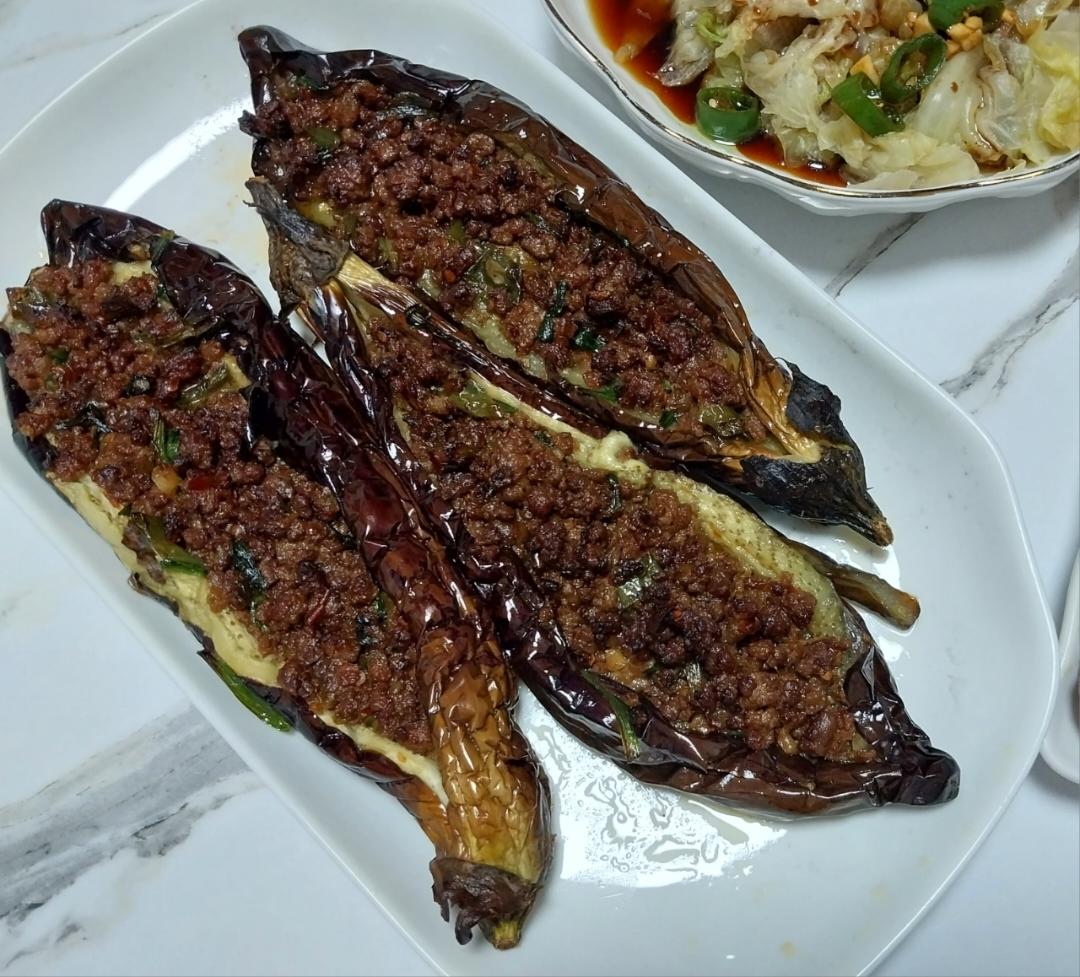 蒜香肉末烤茄子