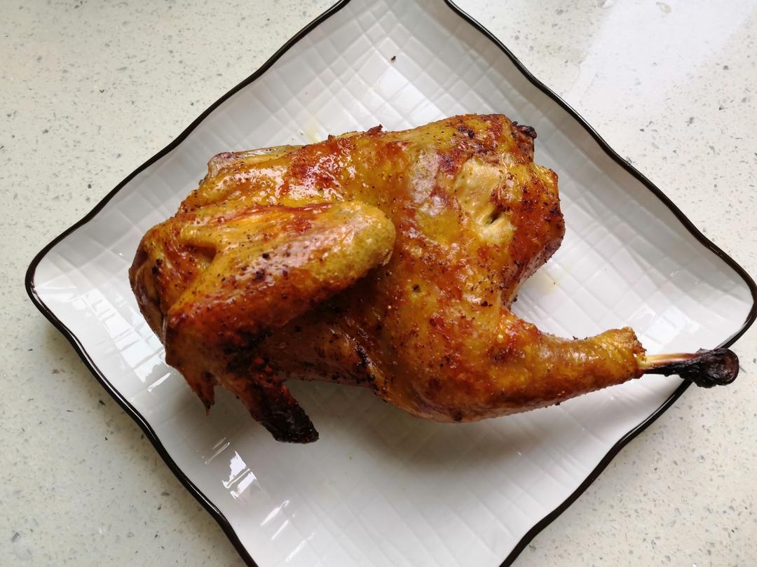 不用腌制也超香的家庭快手版脆皮烤鸡（烤箱）的做法