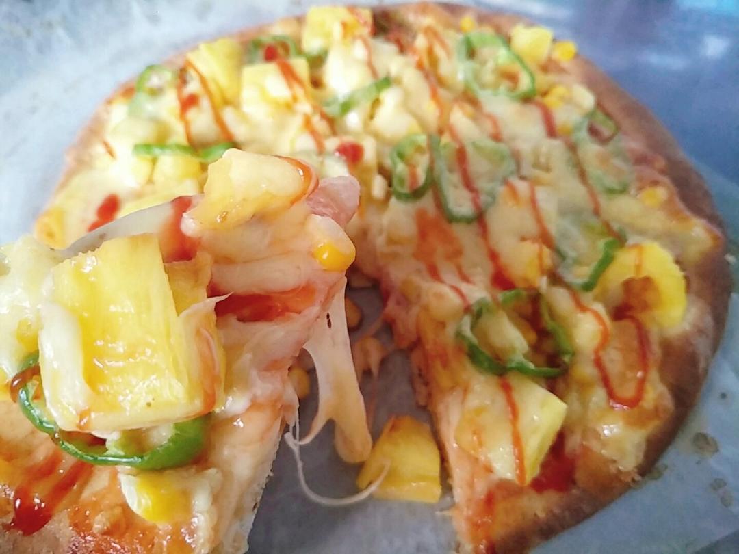 鲜虾🍤培根披萨🍕“内附敲好吃的饼皮做法”