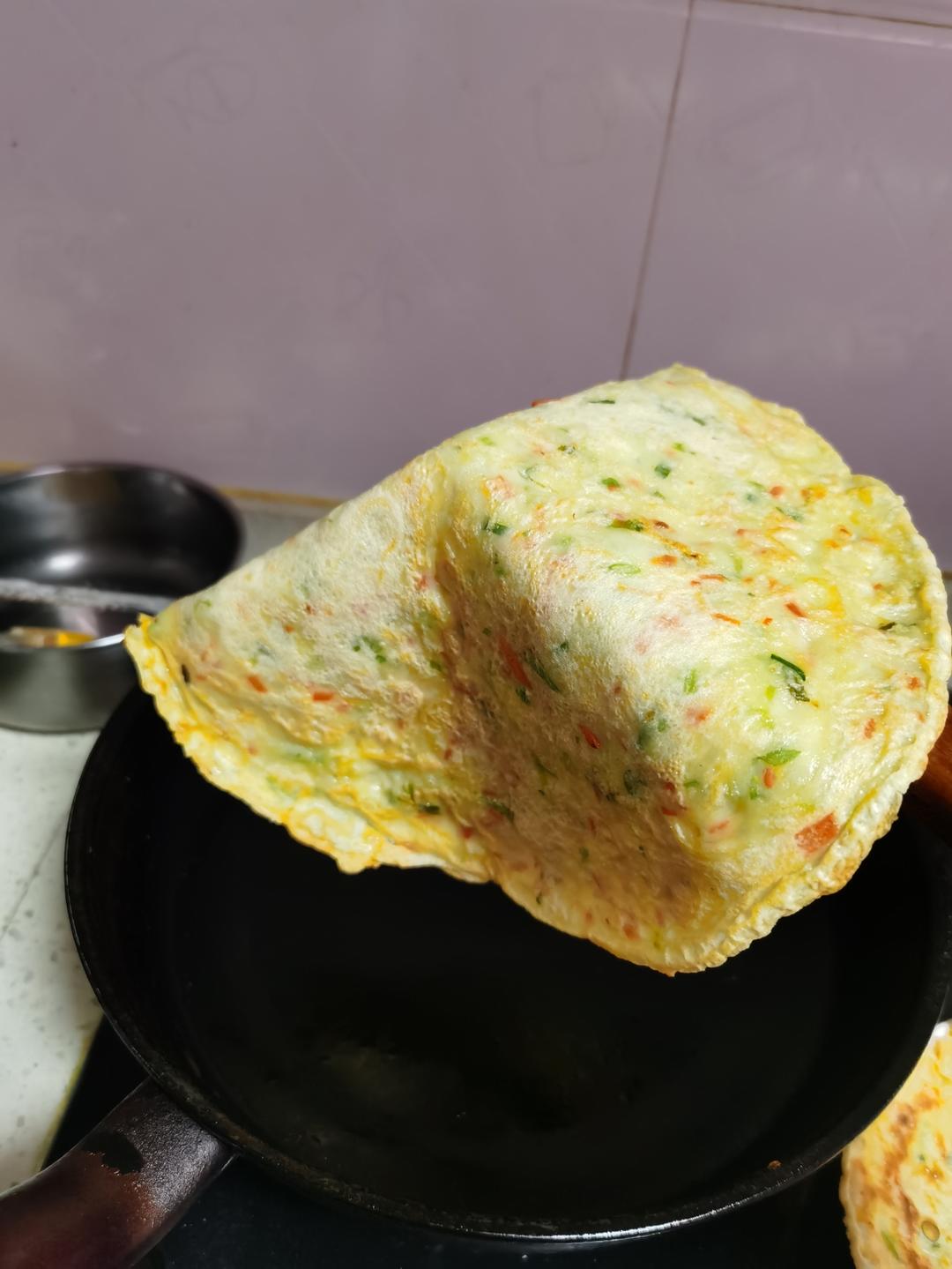 简单快手蔬菜鸡蛋煎饼