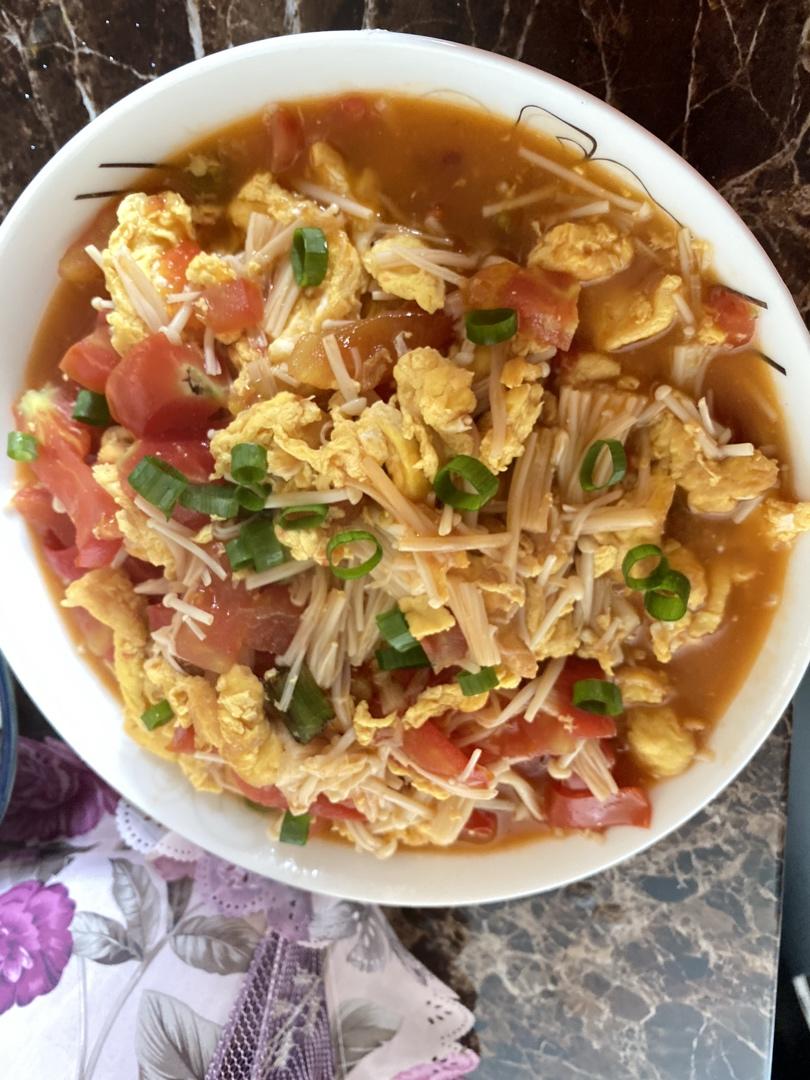 小不点896k做的番茄金针菇炒蛋