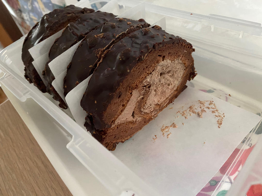 🍫梦龙蛋糕卷. 巧克力脆皮蛋糕卷 by pink-rabbit
