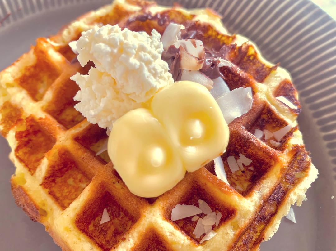 生酮华夫饼香甜无粉无糖材料极简超快手