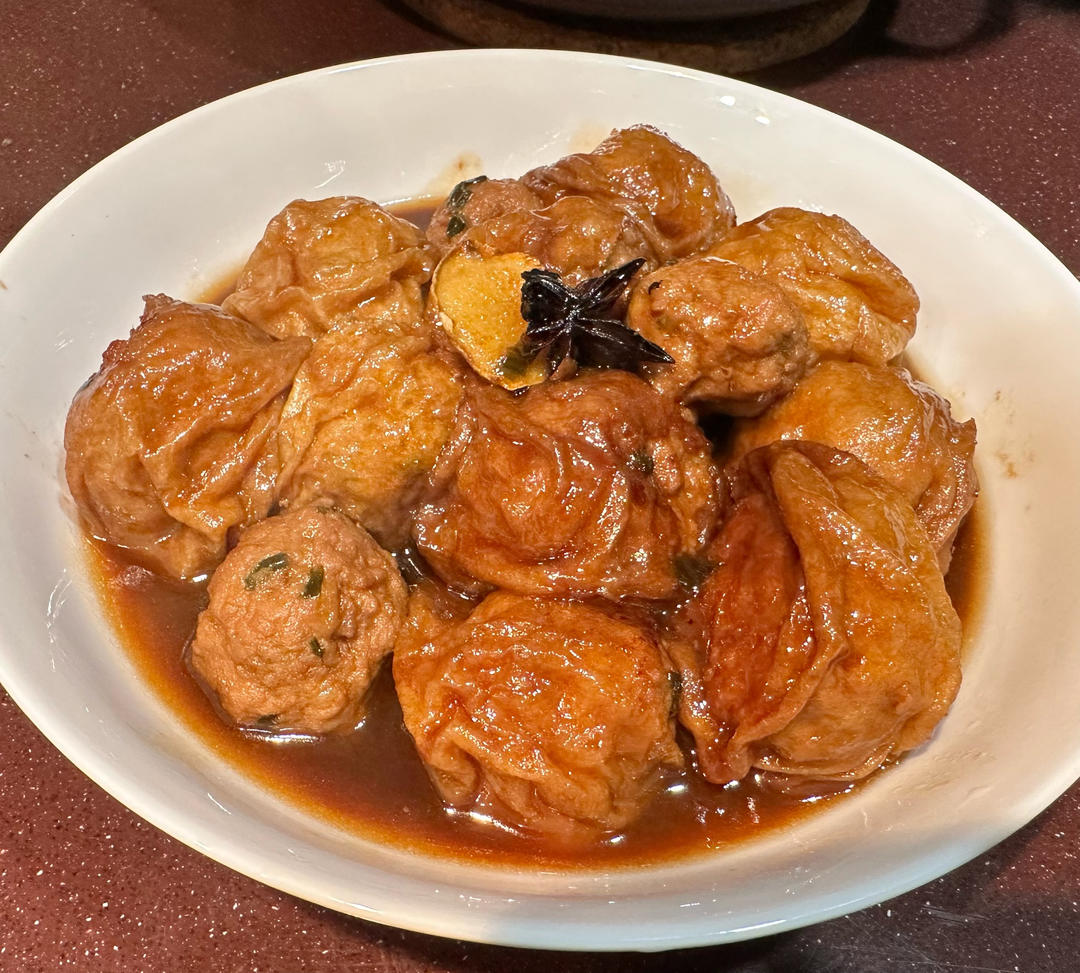 红烧油面筋塞肉