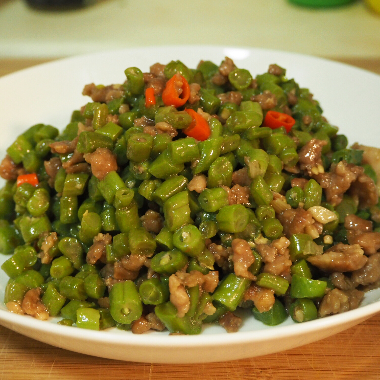 肉沫豆角下饭菜