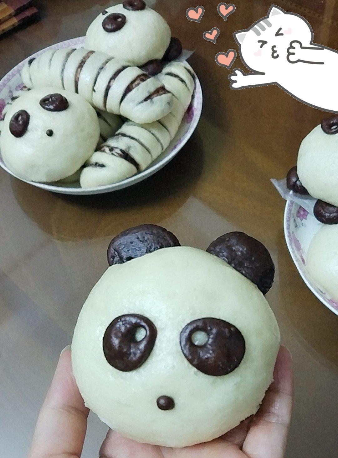 熊猫豆沙包&紫薯包