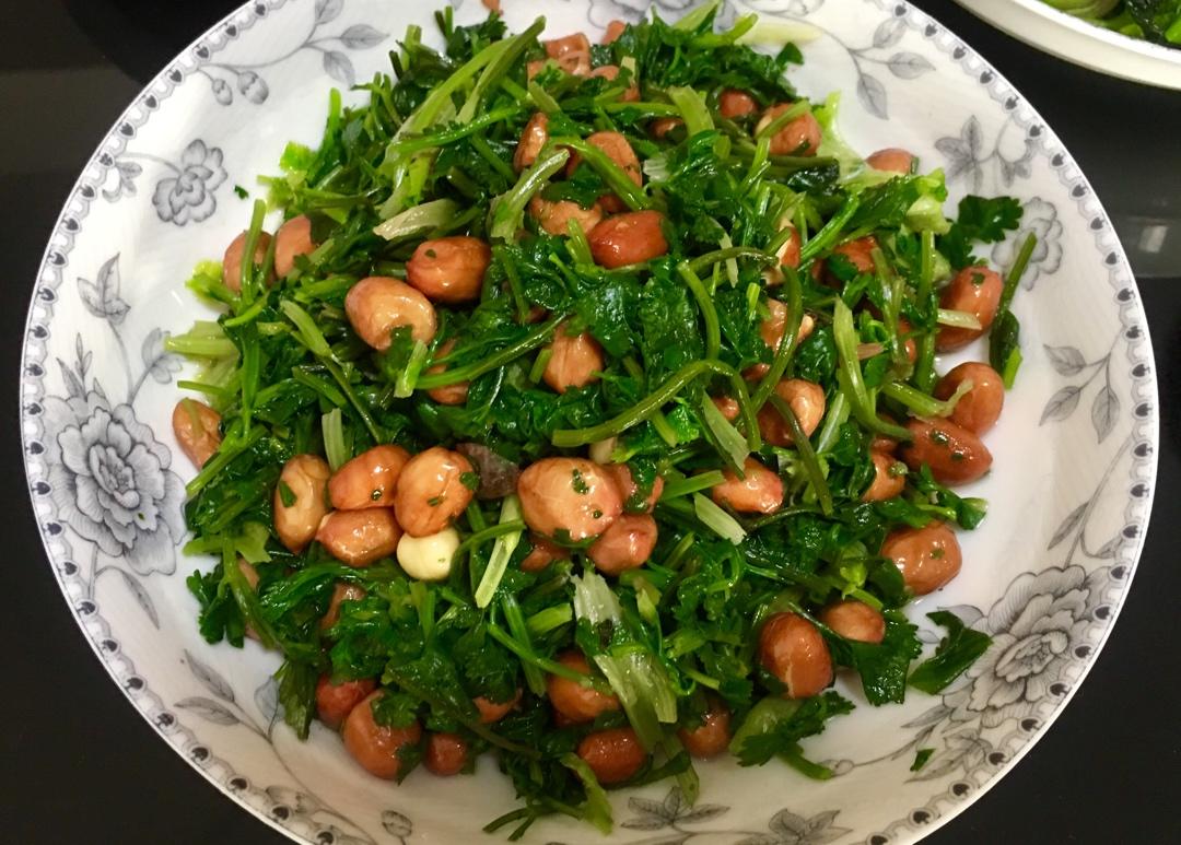 香菜凉拌花生米