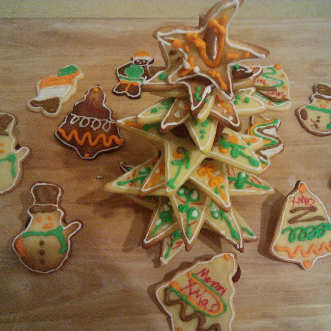 火鸟-5做的圣诞饼干树(付糖霜的做法)