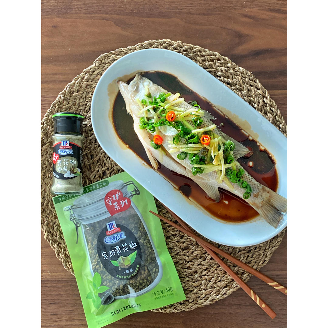 味好美青花椒蒸鲈鱼|鲜嫩美味