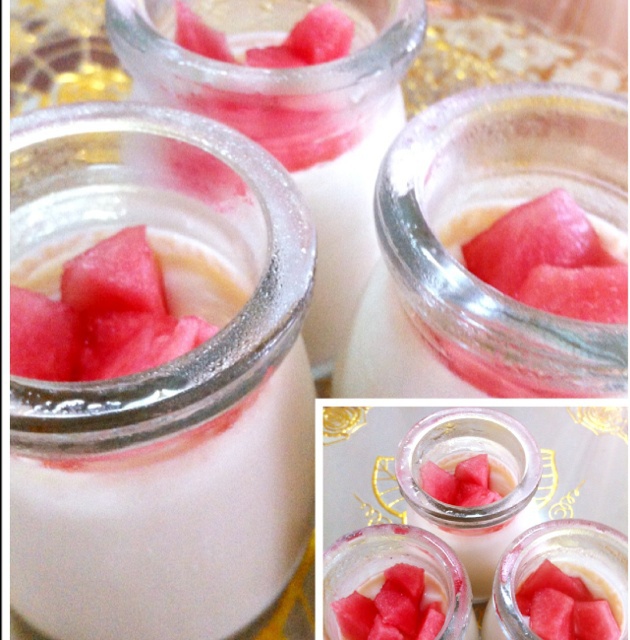 烟娃娃做的西瓜牛奶布丁