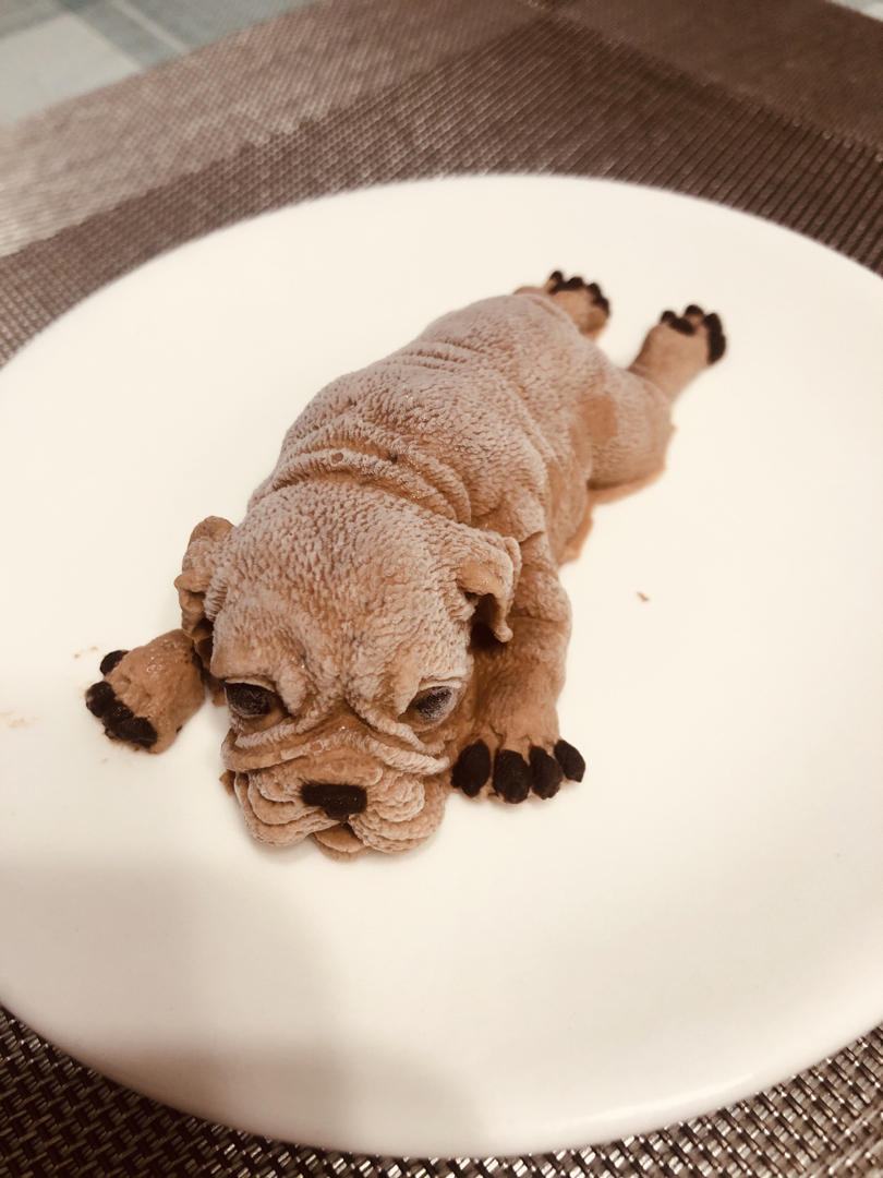 楠楠513315做的沙皮狗,脏脏小奶狗,巧克力慕斯狗,仿真卡通动物慕斯