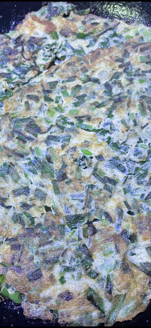 韭菜摊鸡蛋饼