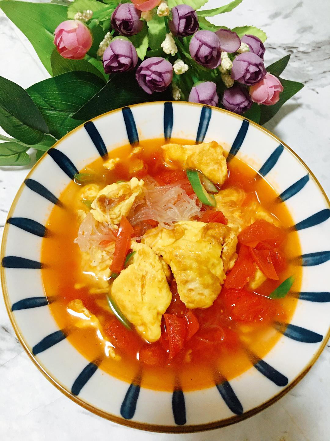 番茄🍅粉丝汤的做法