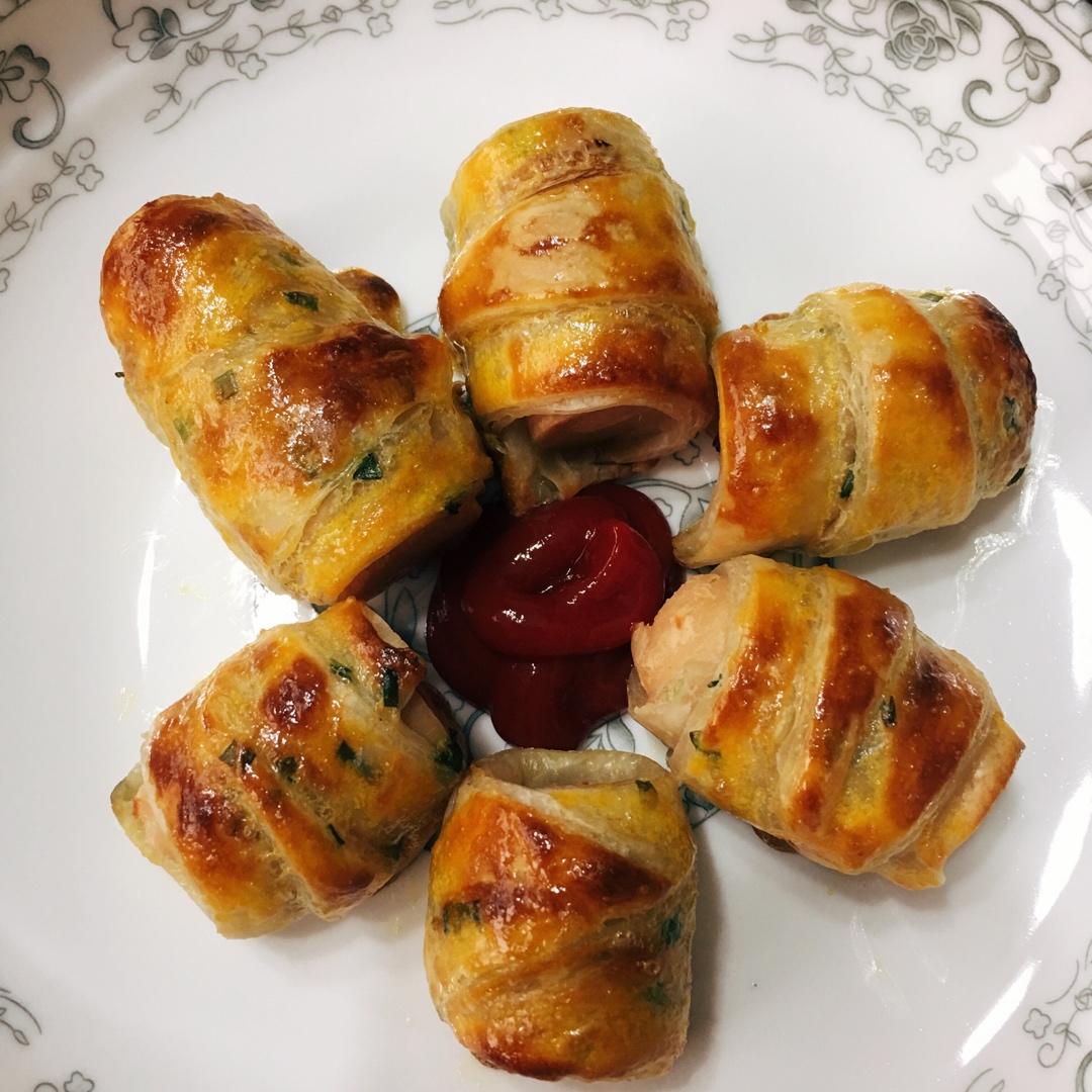 【超简单】手抓饼包肠仔