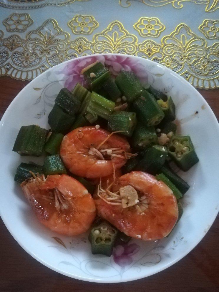 秋葵炒虾仁