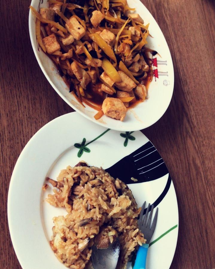 南瓜鸡肉饭