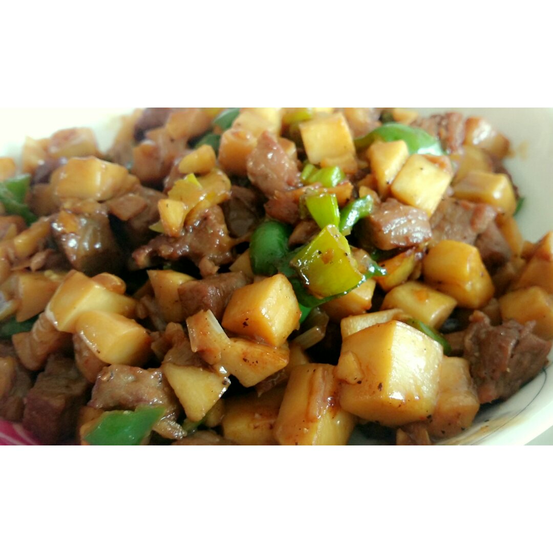 黑椒杏鲍菇牛肉粒
