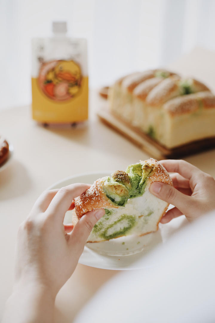 抹茶奶酥小金砖（70%中种吐司）