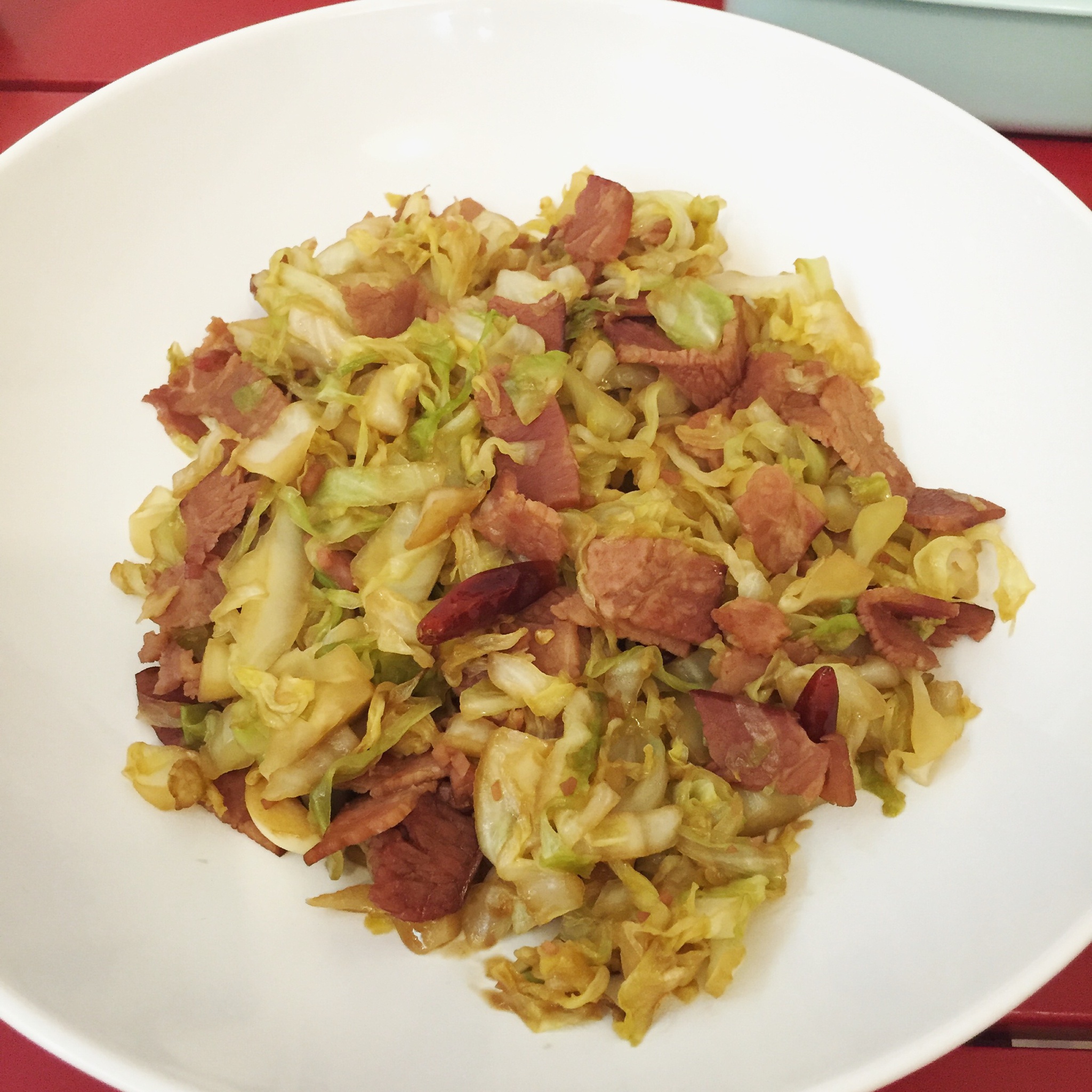 干锅培根手撕包菜