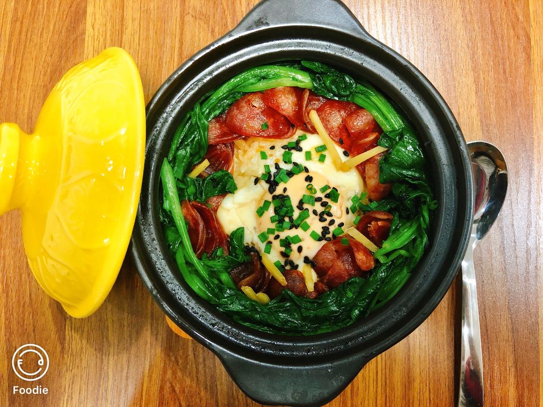 饭焦香香的窝蛋腊味煲仔饭呀