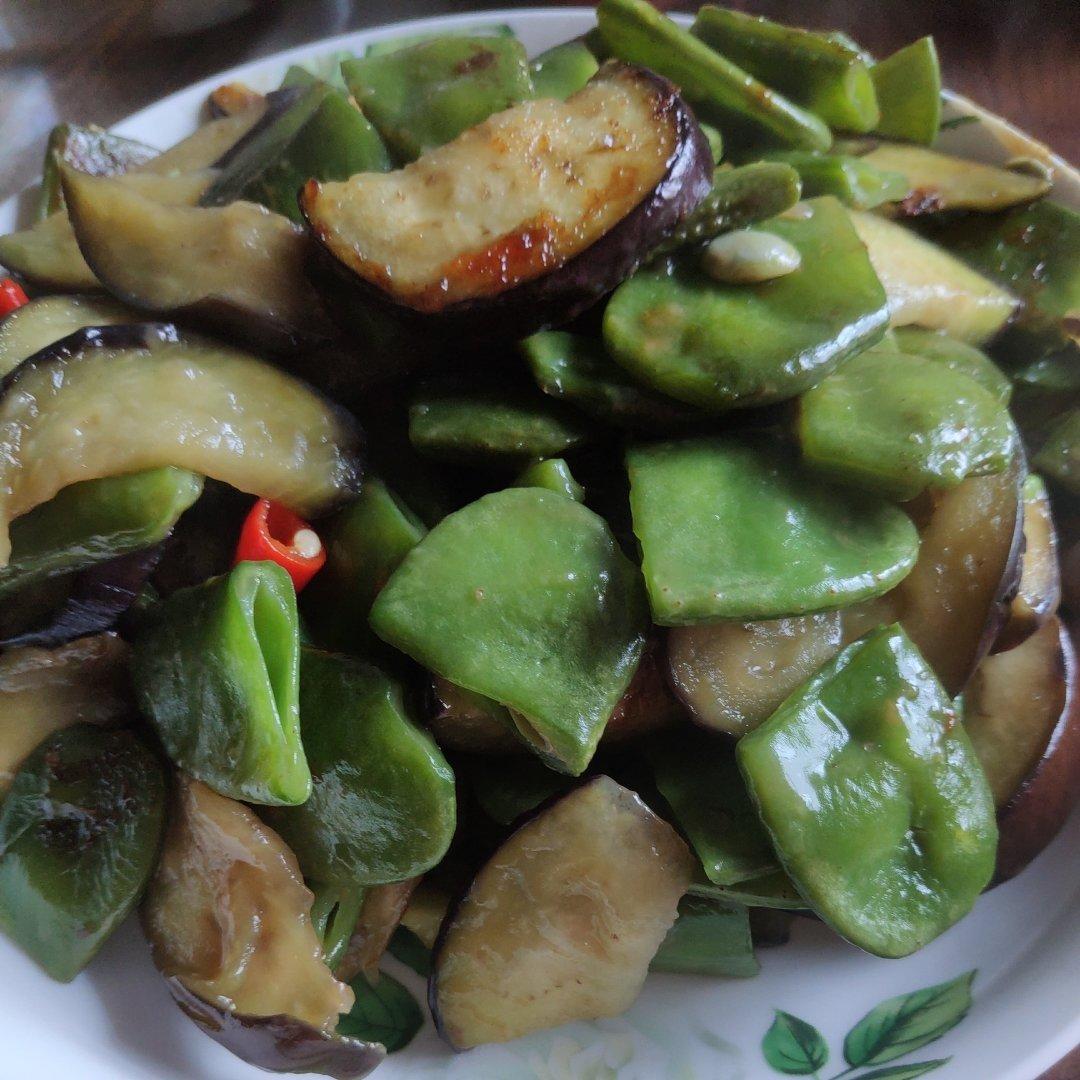 茄子炒豆角（改良版 健康少油）