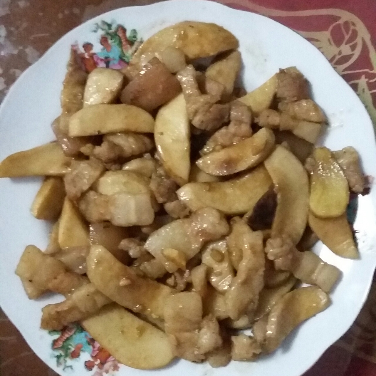 杏菇炒肉片