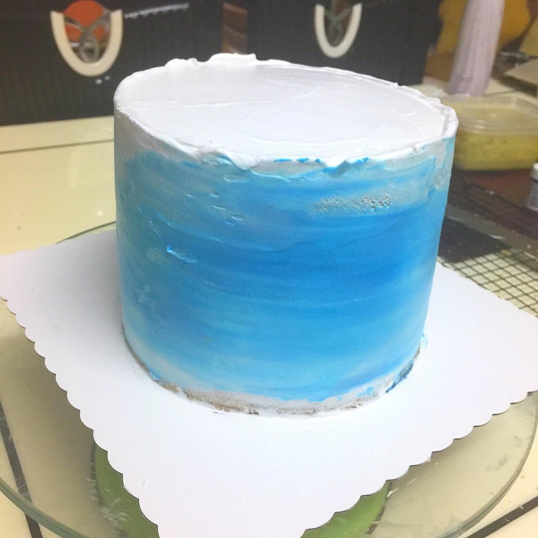 抹面，如何抹出一个渐变色的蛋糕。