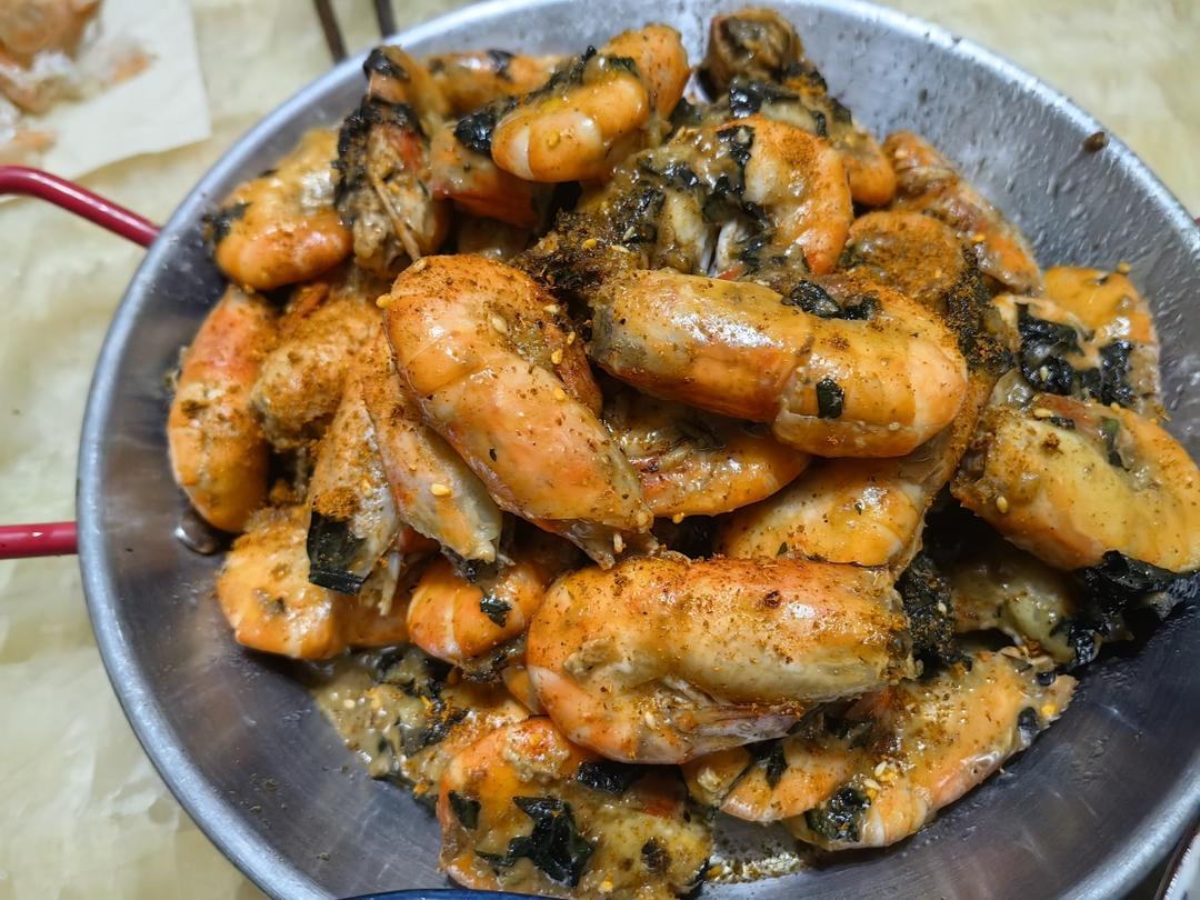 芥末紫苏大头虾的做法