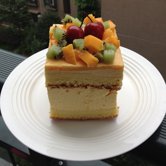 料超足的芒果慕斯蛋糕