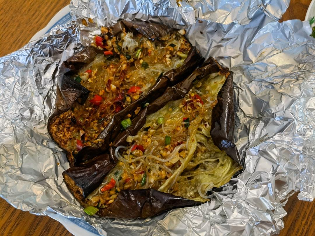空气炸锅超简单的爆香蒜蓉烤茄子
