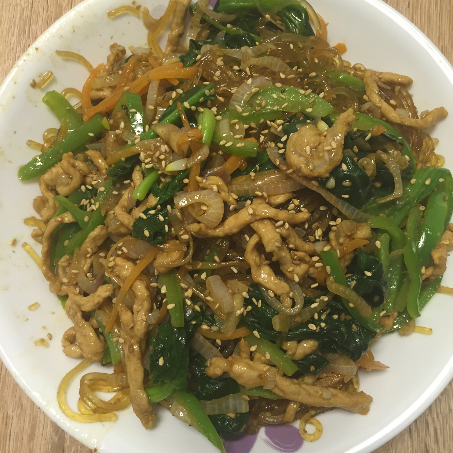 韩式粉丝炒杂菜 Korean Style Glass Noodles with Vegetables