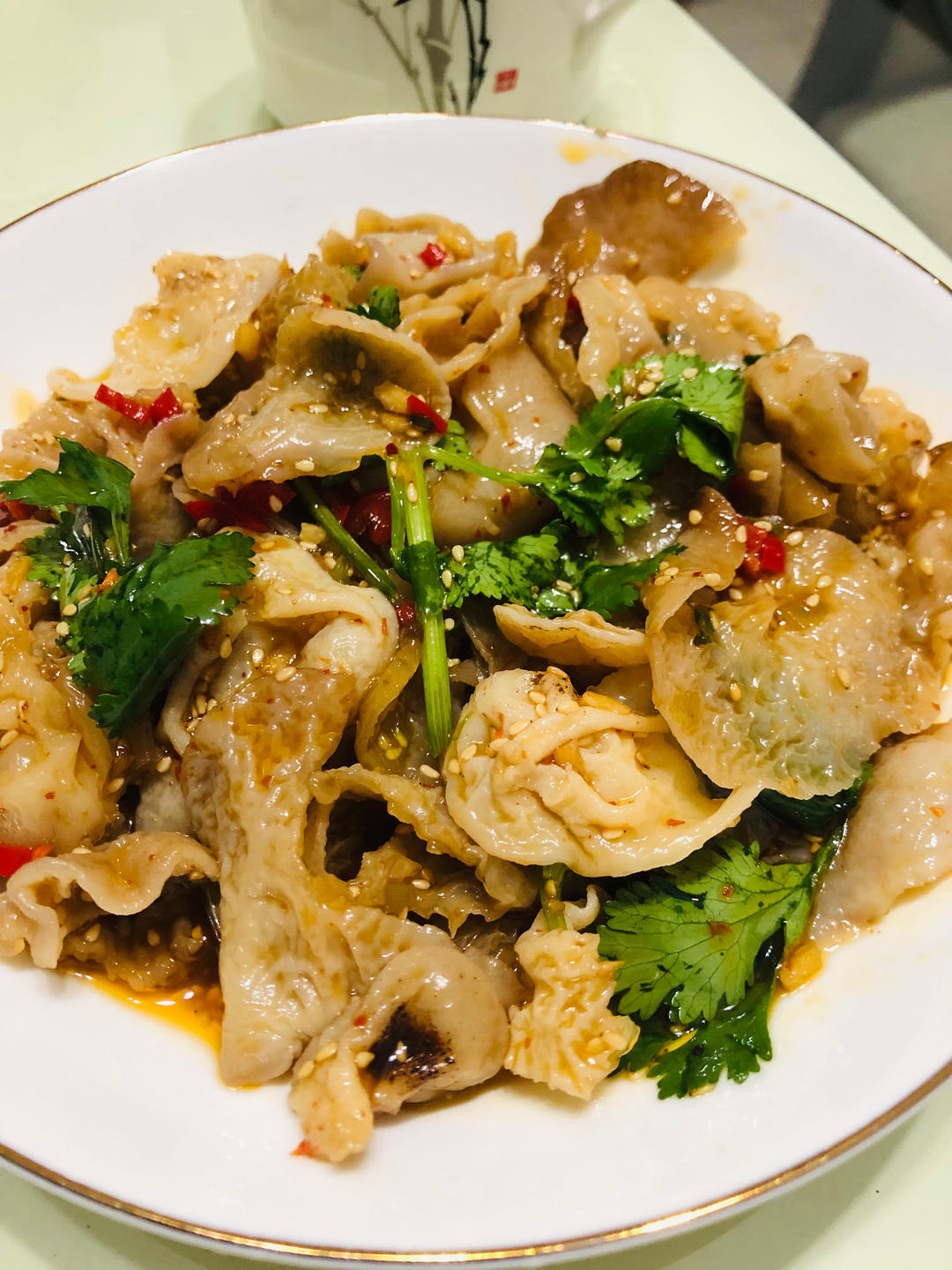 凉拌羊肚木耳（脆脆的非常好吃😋）