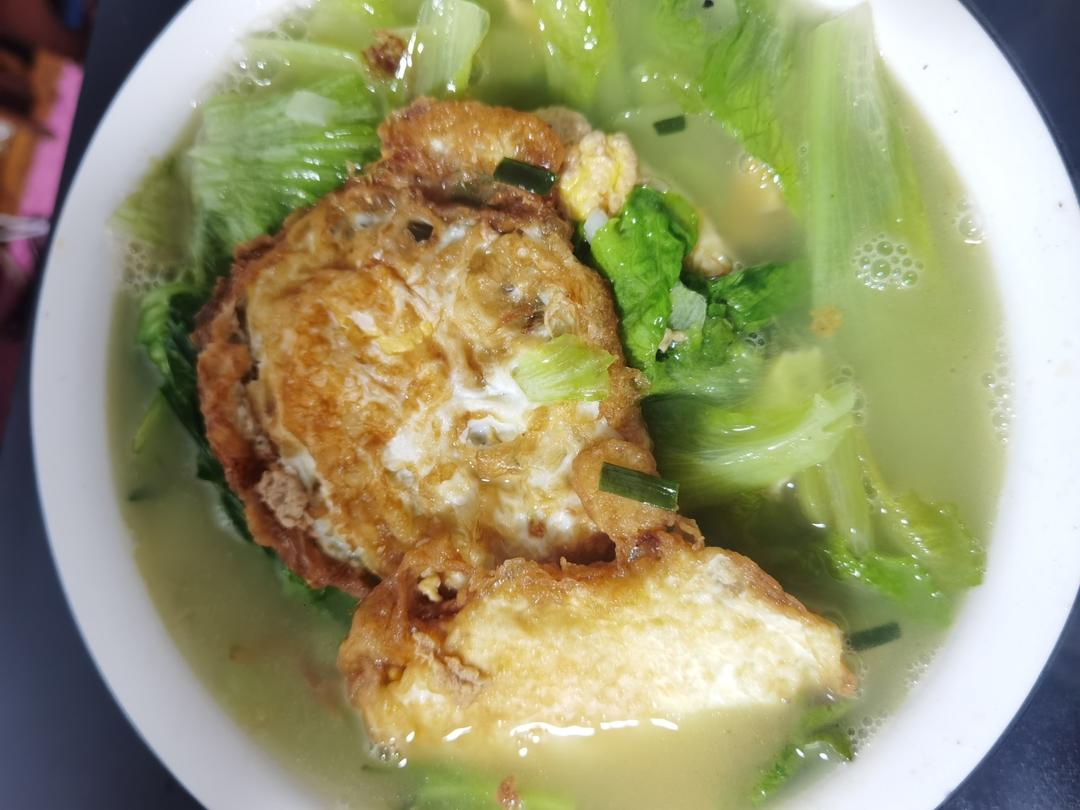 超级刮油掉称的生菜鸡蛋汤