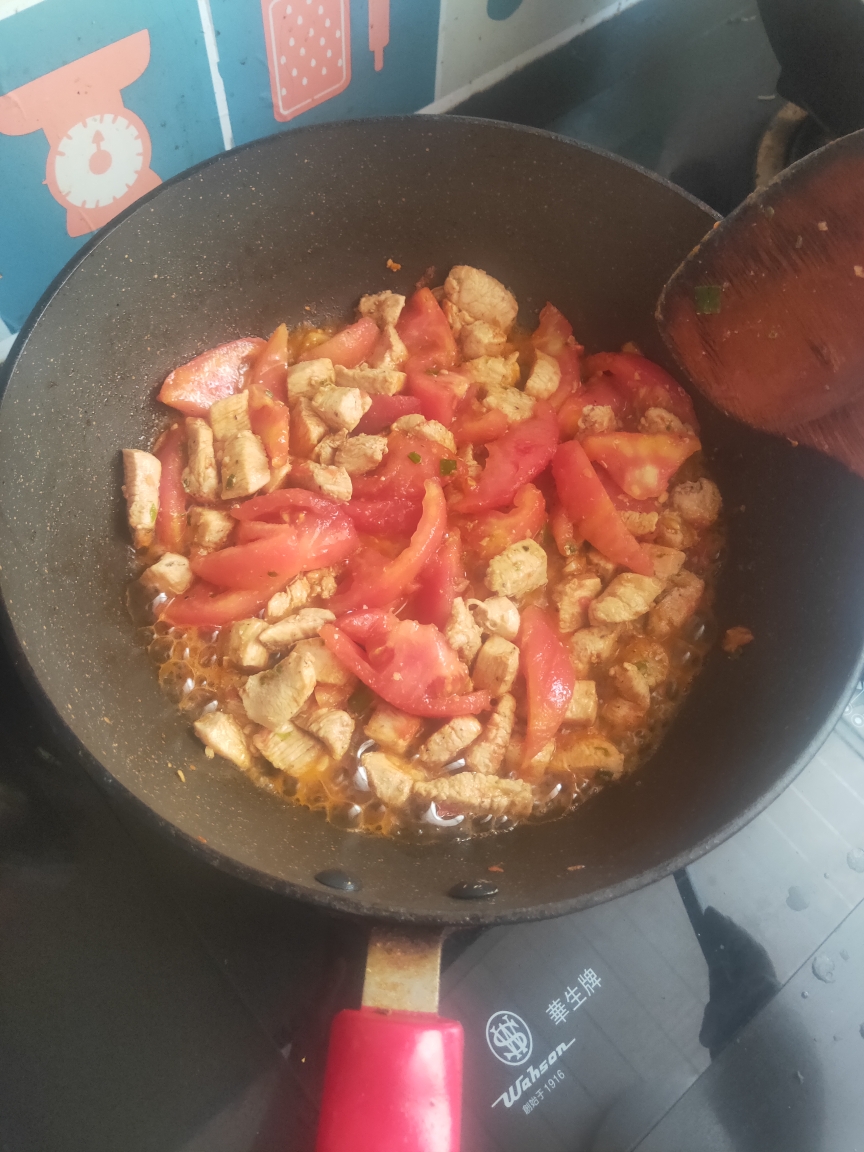 番茄炒鸡胸肉的做法 步骤3
