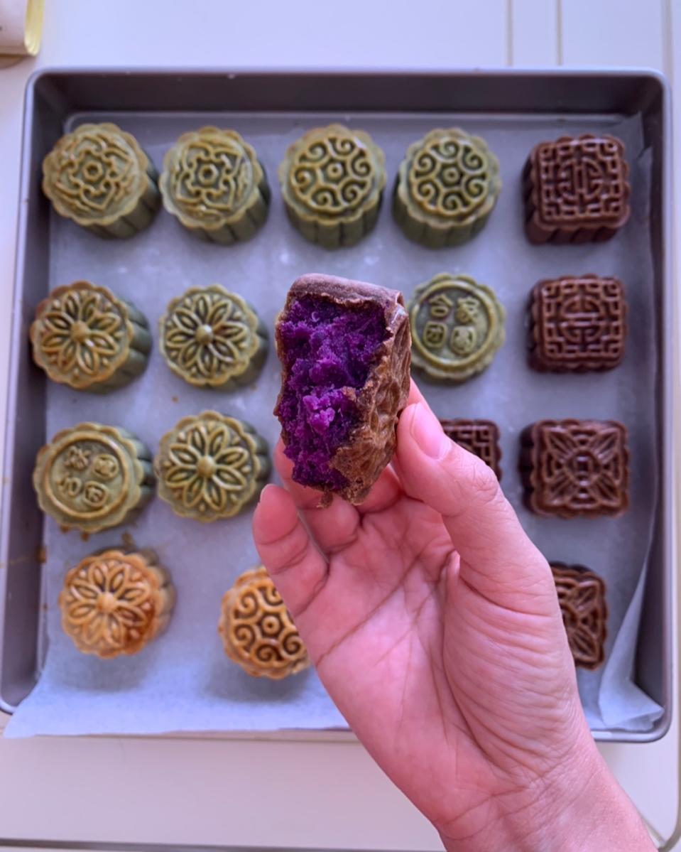 🍠流心紫薯月饼🍥